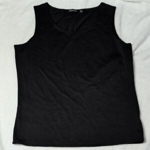 Notations Black Scoop Neck Sleeveless Tank Top